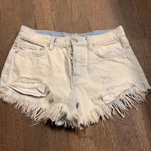 Free people distressed jean shorts